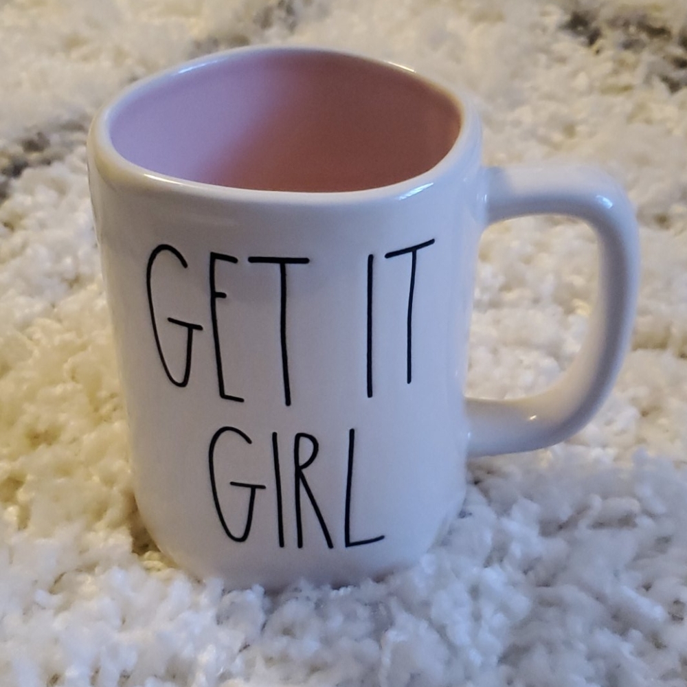 Sold Rae dunn mug, pink interior, new